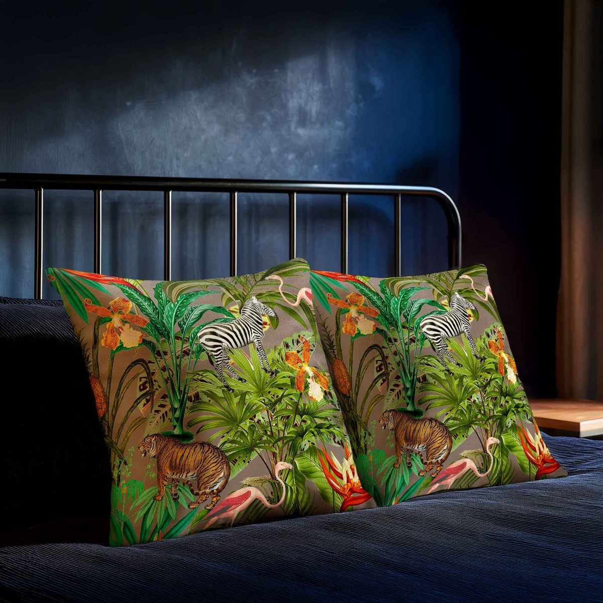 Jungle Fusion | Sustainable Velvet Cushion - Dovedale Stone 40 x 40 cm Standard by Izabela Peters