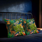 Jungle Fusion | Sustainable Velvet Cushion - Estate Blue 40 x 40 cm Standard by Izabela Peters