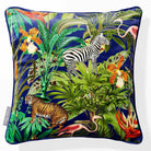 Jungle Fusion | Sustainable Velvet Cushion - Midnight 40 x 40 cm Piped by Izabela Peters