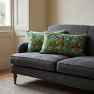 Jungle Fusion | Sustainable Velvet Rectangle Cushion - Blue Surf 50 x 30 cm Standard by Izabela Peters