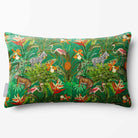 Jungle Fusion | Sustainable Velvet Rectangle Cushion - Emerald Green 50 x 30 cm Standard by Izabela Peters