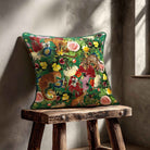 Junglescape | Sustainable Velvet Cushion - Emerald Green 40 x 40 cm Standard by Izabela Peters