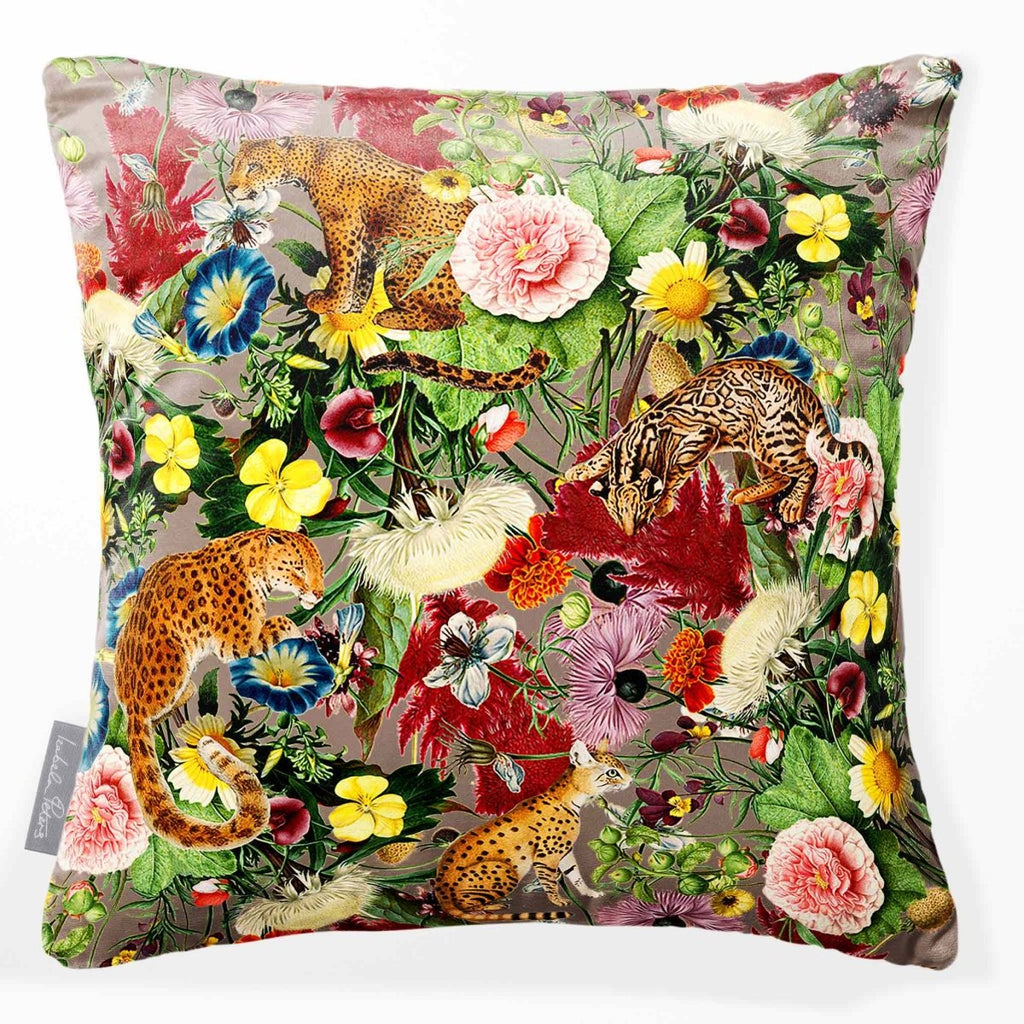 Junglescape | Sustainable Velvet Cushion - Dovedale Stone 40 x 40 cm Smooth by Izabela Peters