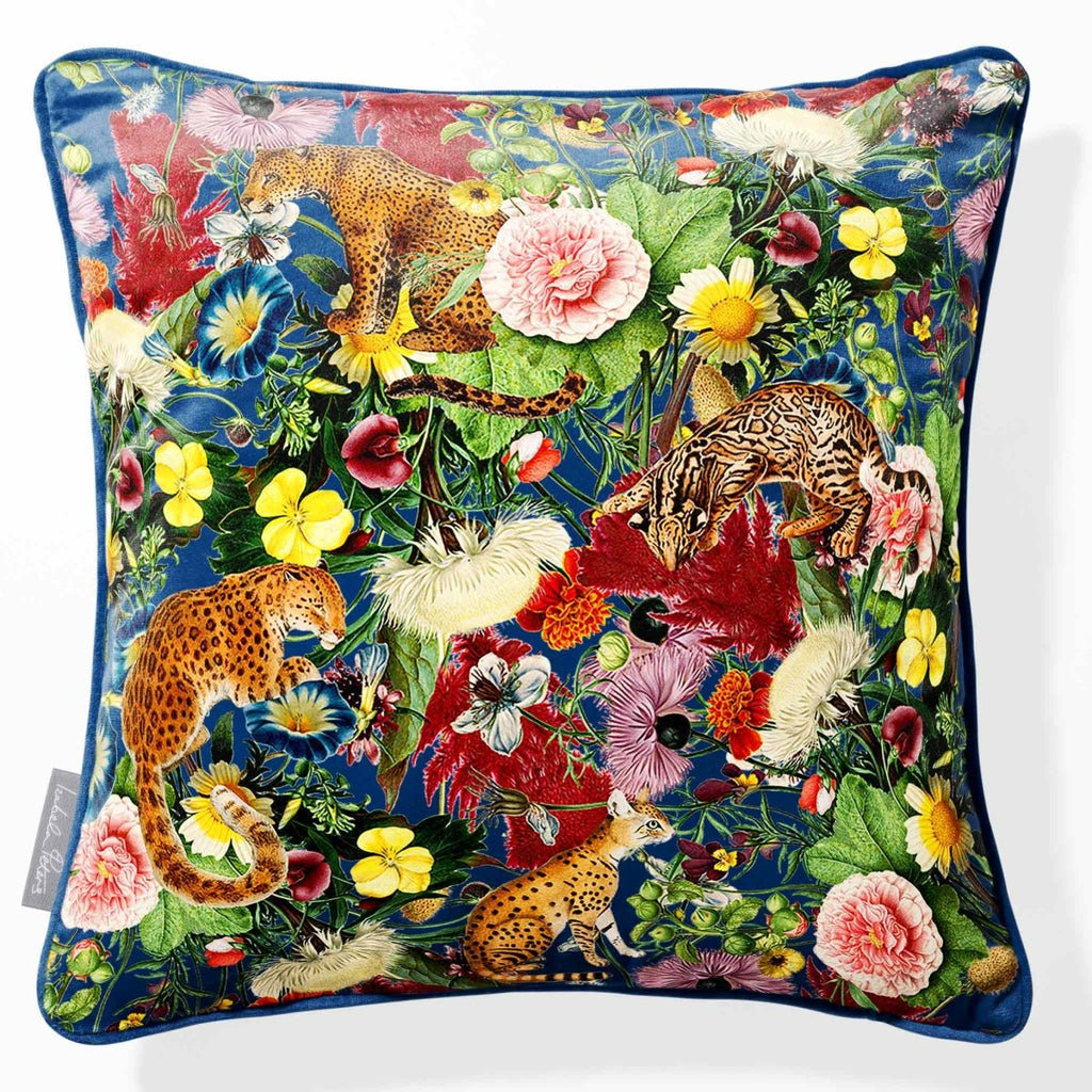 Junglescape | Sustainable Velvet Cushion - Ivory Cream 40 x 40 cm Classic by Izabela Peters