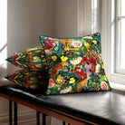 Junglescape | Sustainable Velvet Cushion - Teal 40 x 40 cm Standard by Izabela Peters