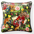 Junglescape | Sustainable Velvet Cushion - Charcoal 40 x 40 cm Piped by Izabela Peters