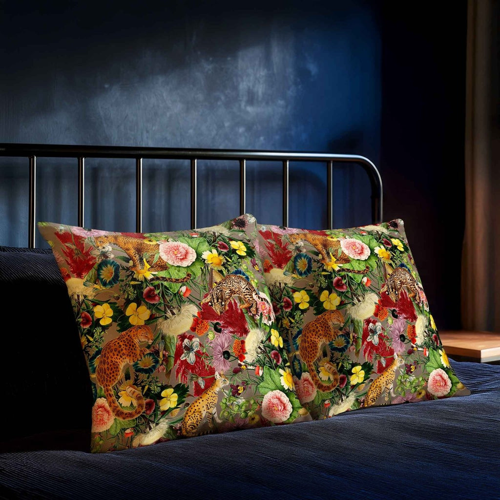 Junglescape | Sustainable Velvet Cushion - Dovedale Stone 40 x 40 cm Standard by Izabela Peters