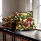 Junglescape | Sustainable Velvet Cushion - Charcoal 40 x 40 cm Standard by Izabela Peters