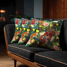 Junglescape | Sustainable Velvet Cushion - Teal 40 x 40 cm Standard by Izabela Peters