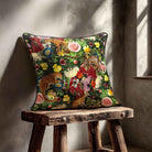 Junglescape | Sustainable Velvet Cushion - Charcoal 40 x 40 cm Standard by Izabela Peters