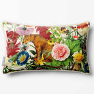 Junglescape | Sustainable Velvet Rectangle Cushion - Ivory Cream 50 x 30 cm Piped by Izabela Peters