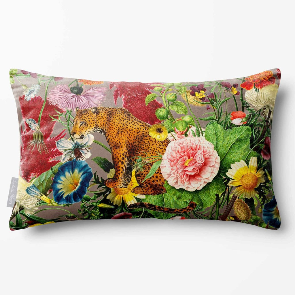 Junglescape | Sustainable Velvet Rectangle Cushion - Dovedale Stone 50 x 30 cm Standard by Izabela Peters