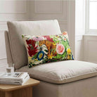 Junglescape | Sustainable Velvet Rectangle Cushion - Ivory Cream 50 x 30 cm Standard by Izabela Peters