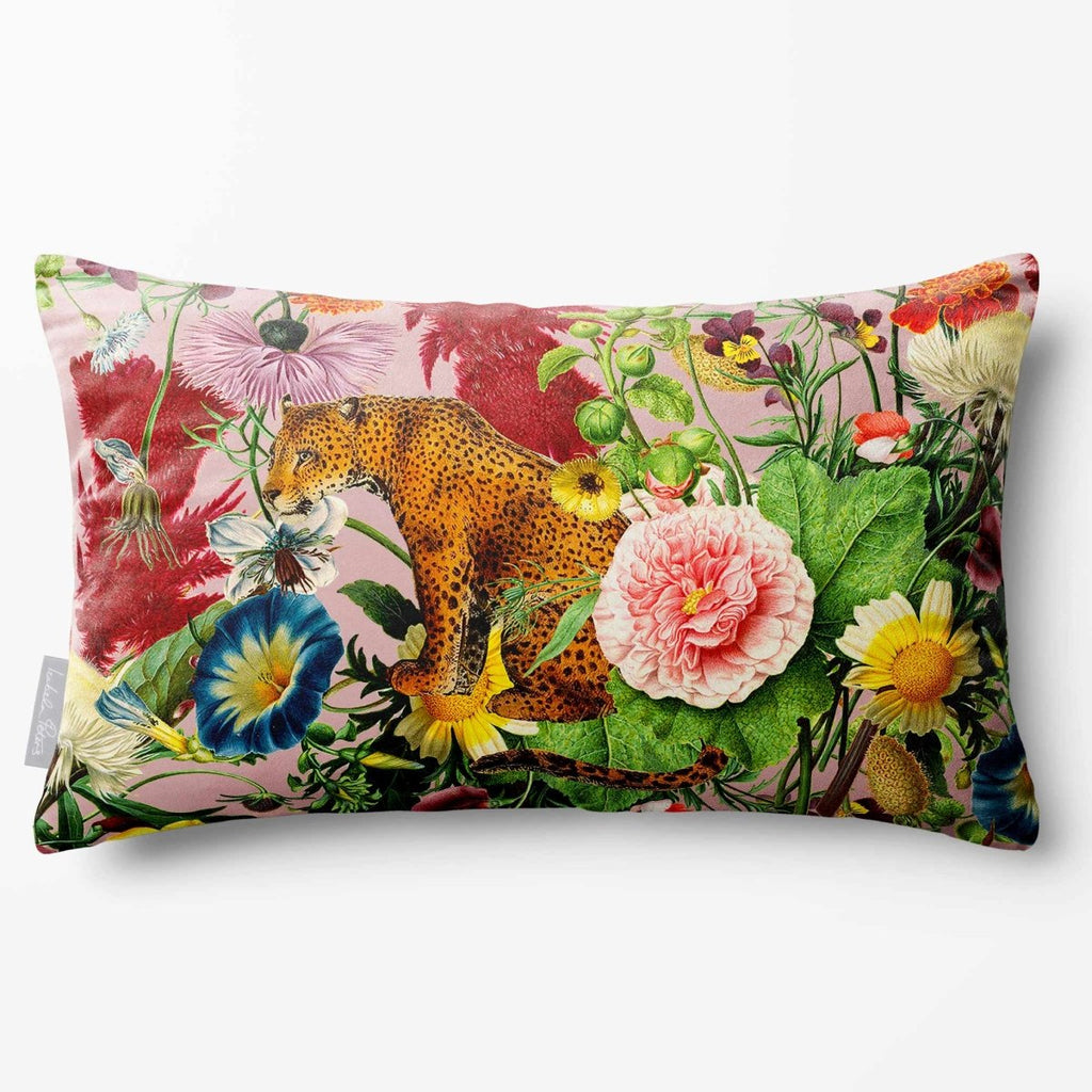 Junglescape | Sustainable Velvet Rectangle Cushion - Rosewater 50 x 30 cm Standard by Izabela Peters