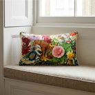 Junglescape | Sustainable Velvet Rectangle Cushion - Ivory Cream 50 x 30 cm Piped by Izabela Peters