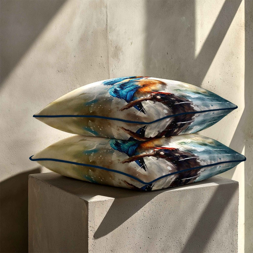 Kingfisher | Sustainable Velvet Cushion - 40 x 40 cm Standard by Izabela Peters
