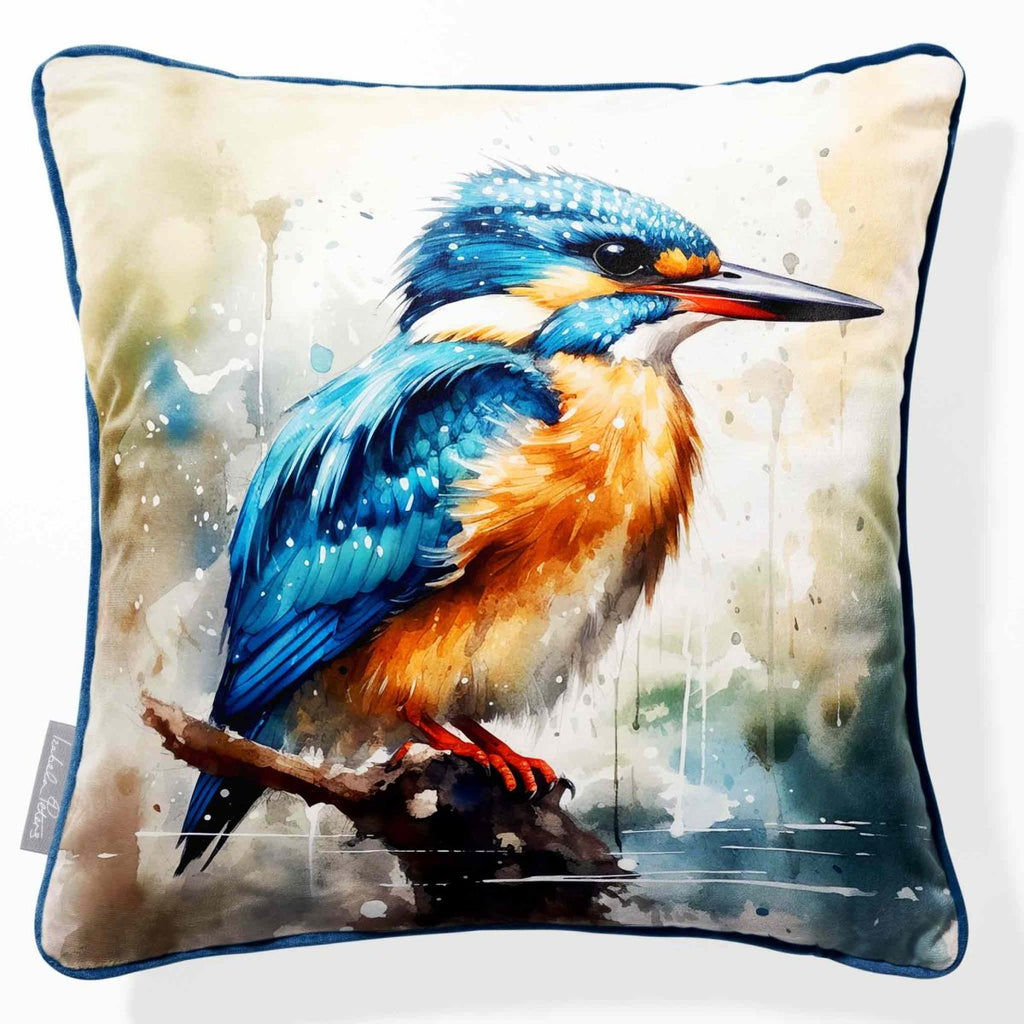 Kingfisher | Sustainable Velvet Cushion - 40 x 40 cm Piped by Izabela Peters