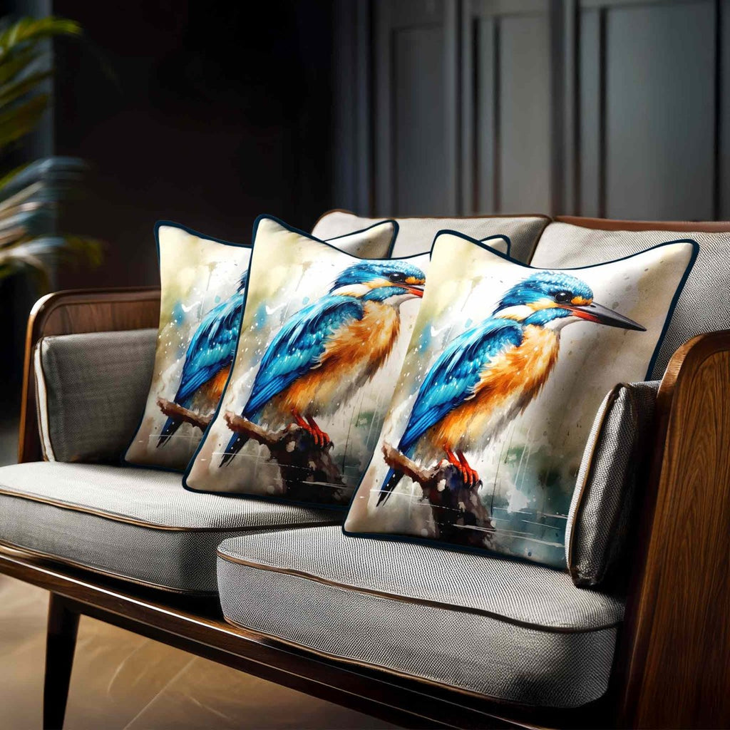 Kingfisher | Sustainable Velvet Cushion - 40 x 40 cm Standard by Izabela Peters