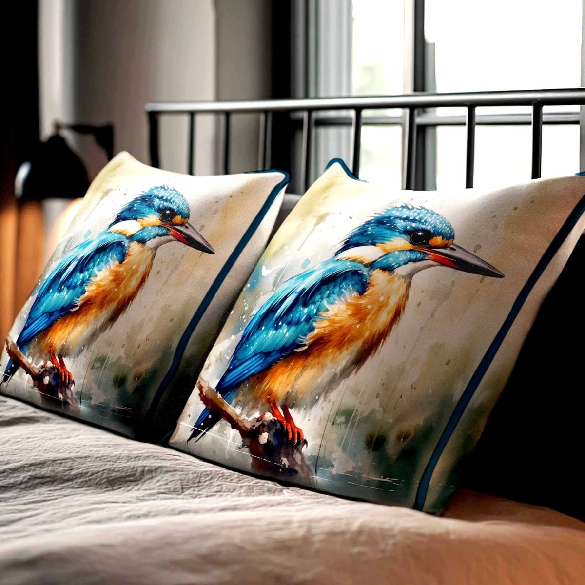 Kingfisher | Sustainable Velvet Cushion - 40 x 40 cm Standard by Izabela Peters