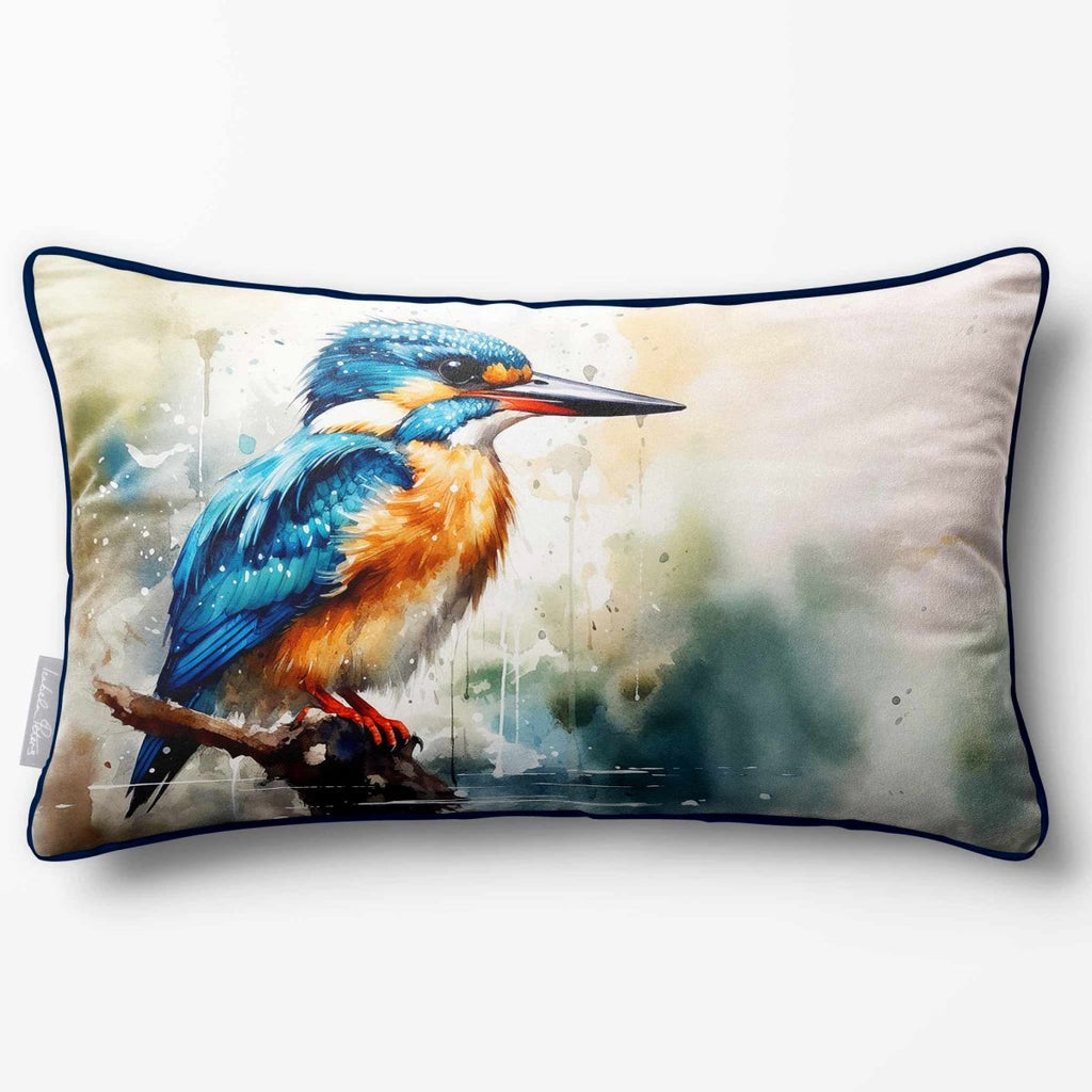 Kingfisher | Sustainable Velvet Rectangle Cushion - 50 x 30 cm Piped by Izabela Peters