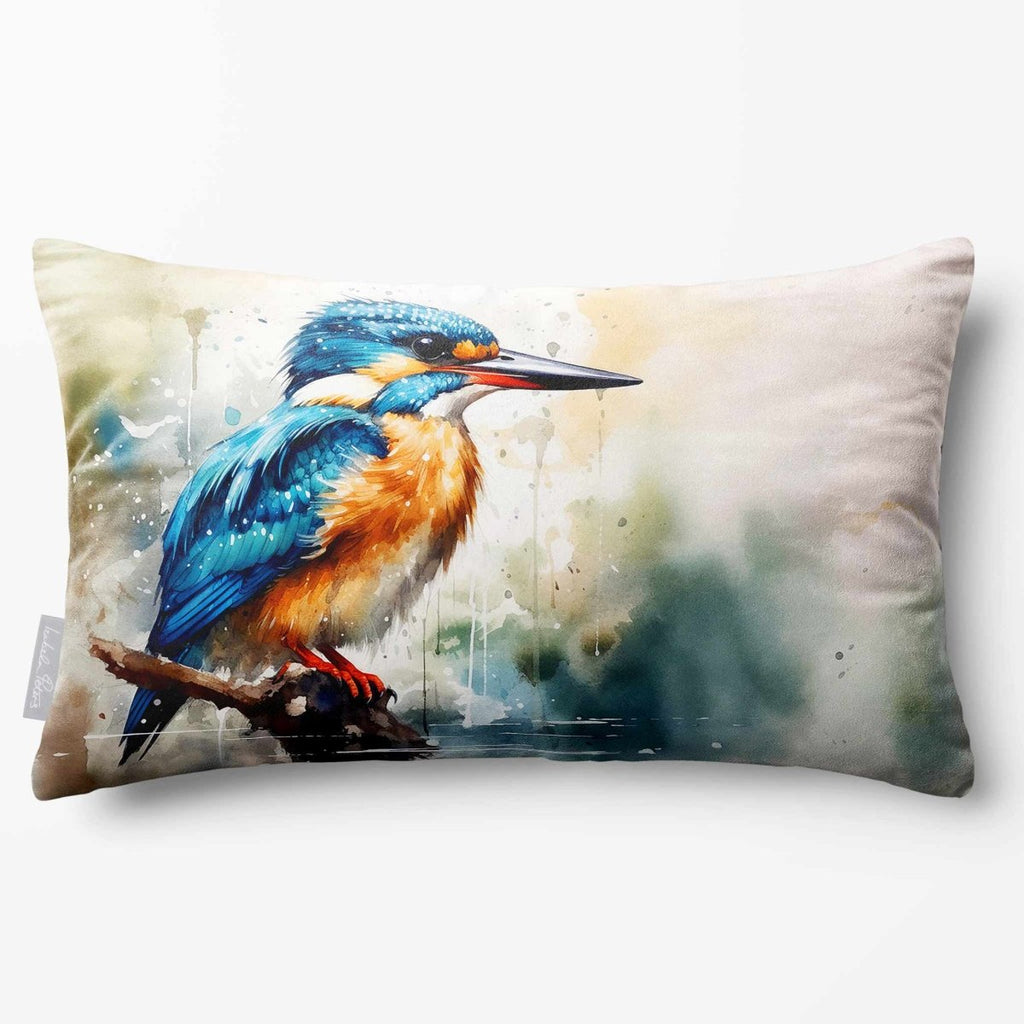 Kingfisher | Sustainable Velvet Rectangle Cushion - 50 x 30 cm Standard by Izabela Peters