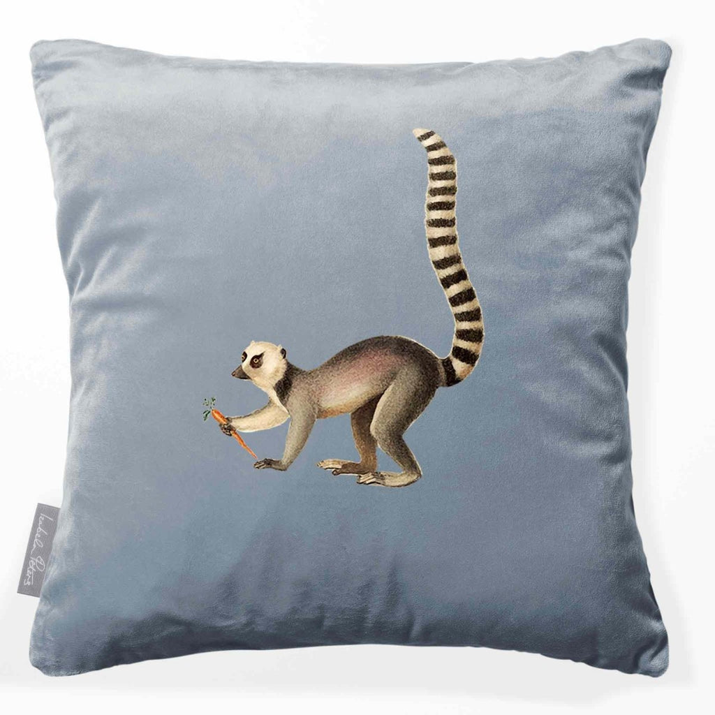 Lemur | Sustainable Velvet Cushion - French Grey 40 x 40 cm Smooth by Izabela Peters