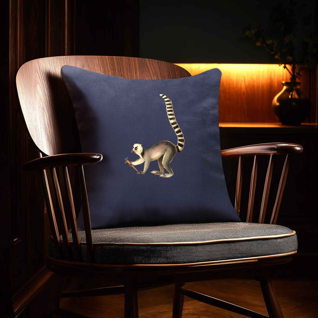 Lemur | Sustainable Velvet Cushion - Graphite 40 x 40 cm Standard by Izabela Peters