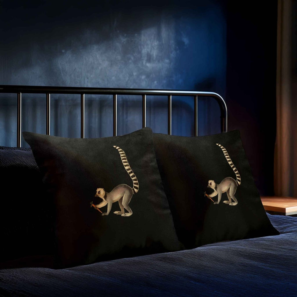 Lemur | Sustainable Velvet Cushion - Charcoal 40 x 40 cm Standard by Izabela Peters