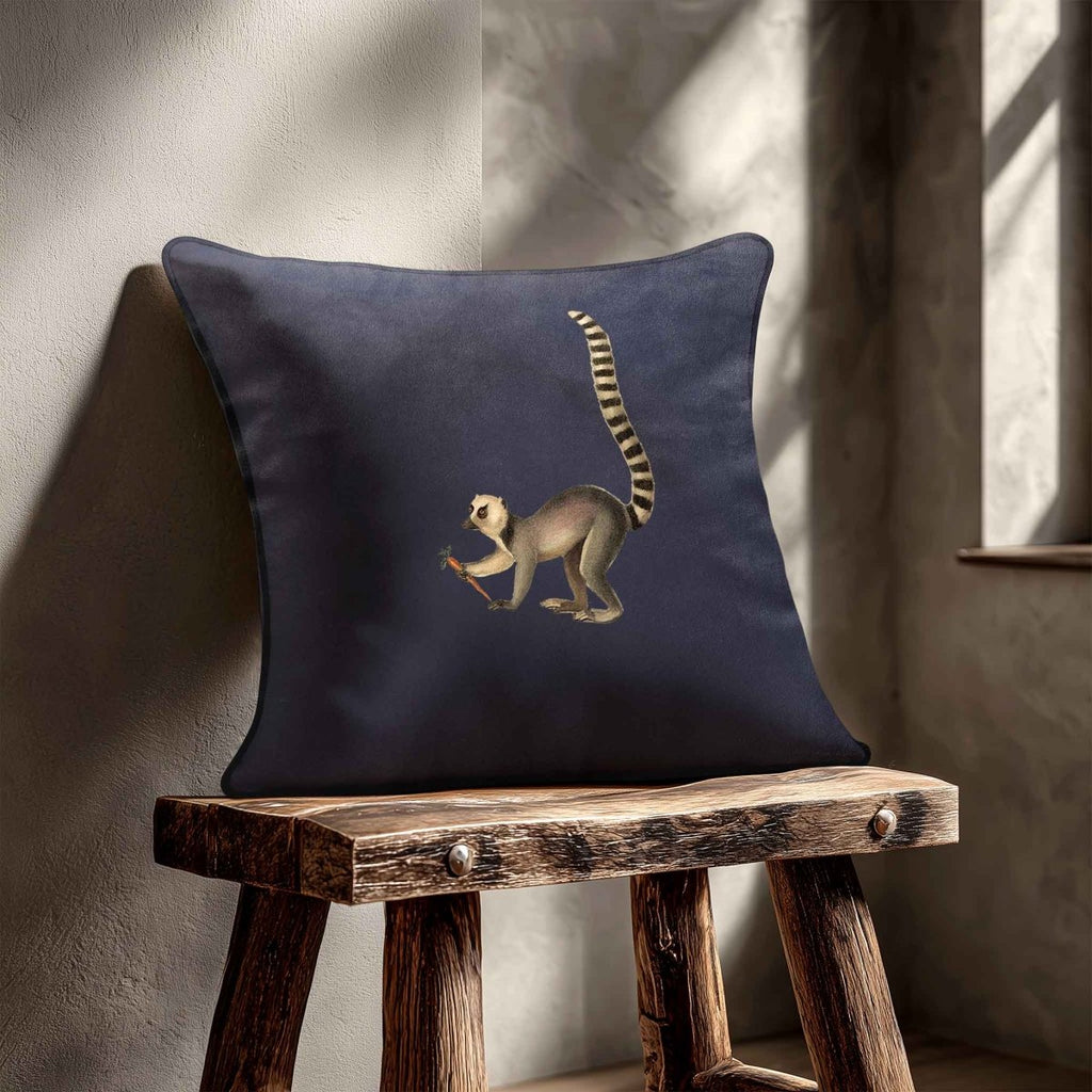 Lemur | Sustainable Velvet Cushion - Graphite 40 x 40 cm Standard by Izabela Peters