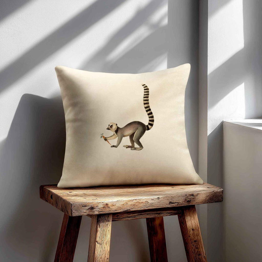Lemur | Sustainable Velvet Cushion - Ivory Cream 40 x 40 cm Standard by Izabela Peters
