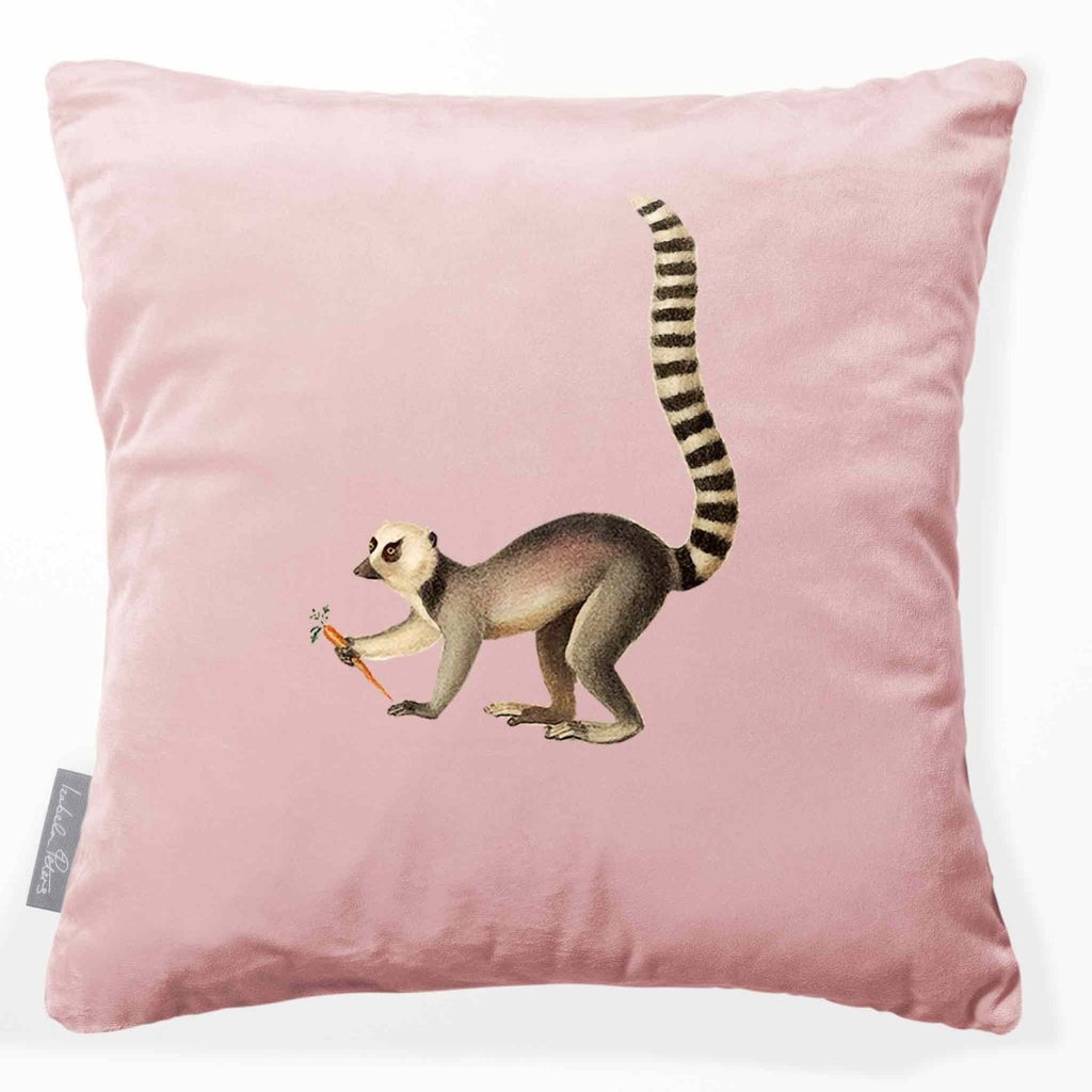 Lemur | Sustainable Velvet Cushion - Rosewater 40 x 40 cm Smooth by Izabela Peters