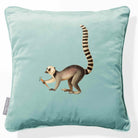 Lemur | Sustainable Velvet Cushion - Blue Surf 40 x 40 cm Piped by Izabela Peters