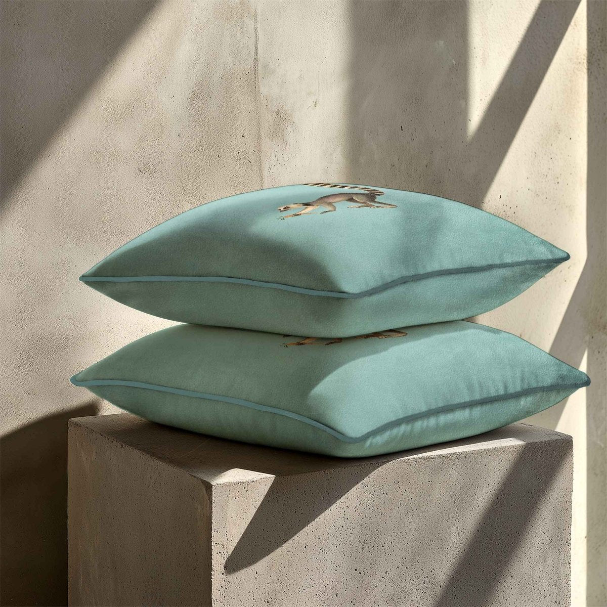 Lemur | Sustainable Velvet Cushion - Blue Surf 40 x 40 cm Standard by Izabela Peters