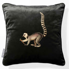 Lemur | Sustainable Velvet Cushion - Charcoal 40 x 40 cm Piped by Izabela Peters