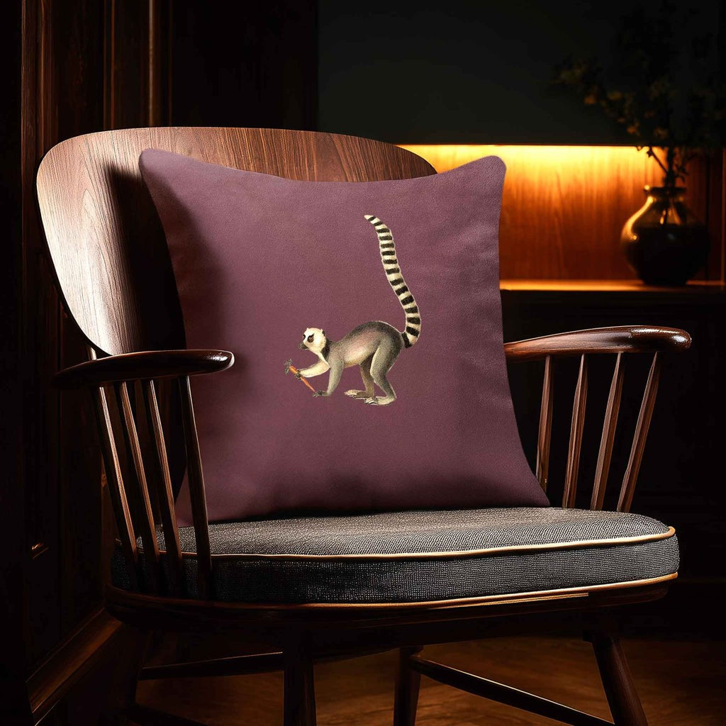 Lemur | Sustainable Velvet Cushion - Italian Grape 40 x 40 cm Standard by Izabela Peters