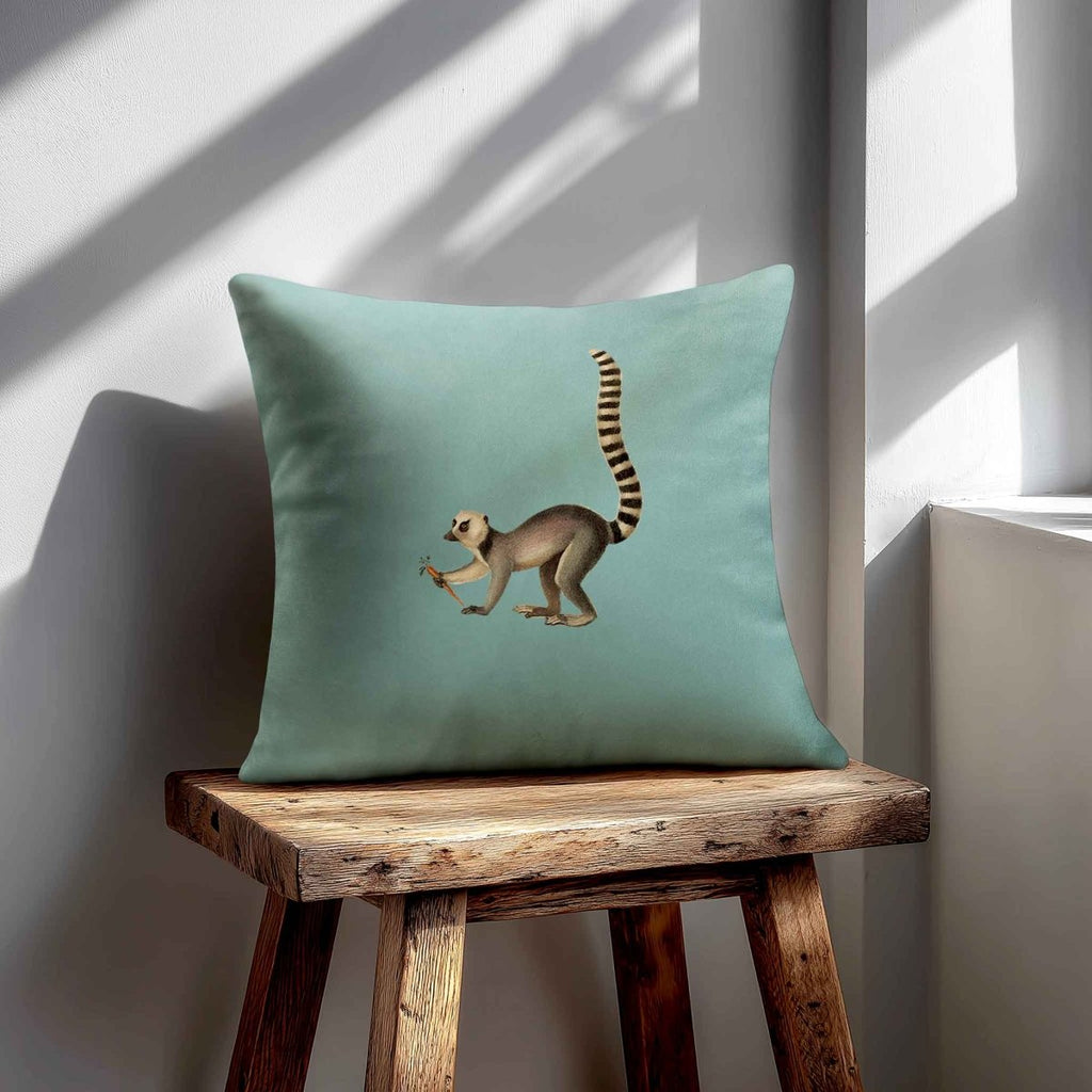 Lemur | Sustainable Velvet Cushion - Blue Surf 40 x 40 cm Standard by Izabela Peters