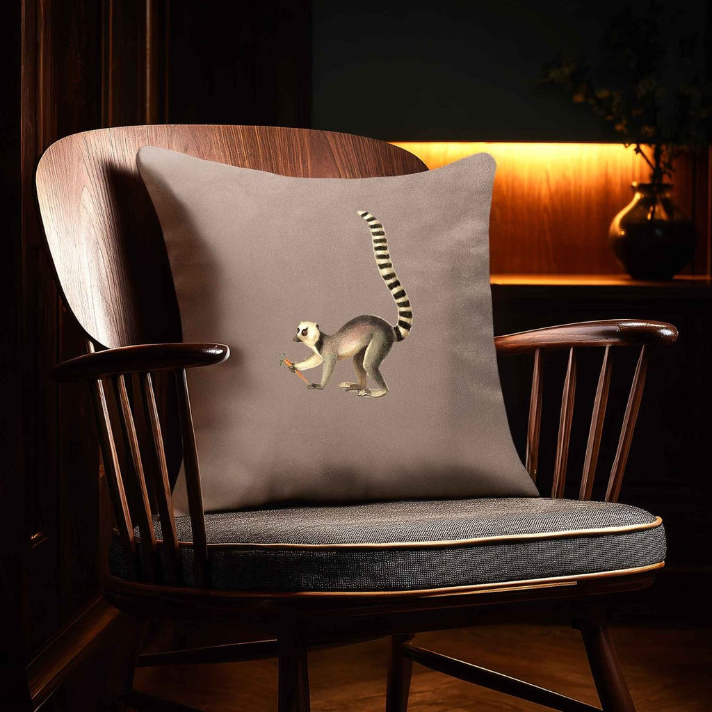 Lemur | Sustainable Velvet Cushion - Dovedale Stone 40 x 40 cm Standard by Izabela Peters