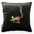 Lemur | Sustainable Velvet Cushion - Charcoal 40 x 40 cm Smooth by Izabela Peters
