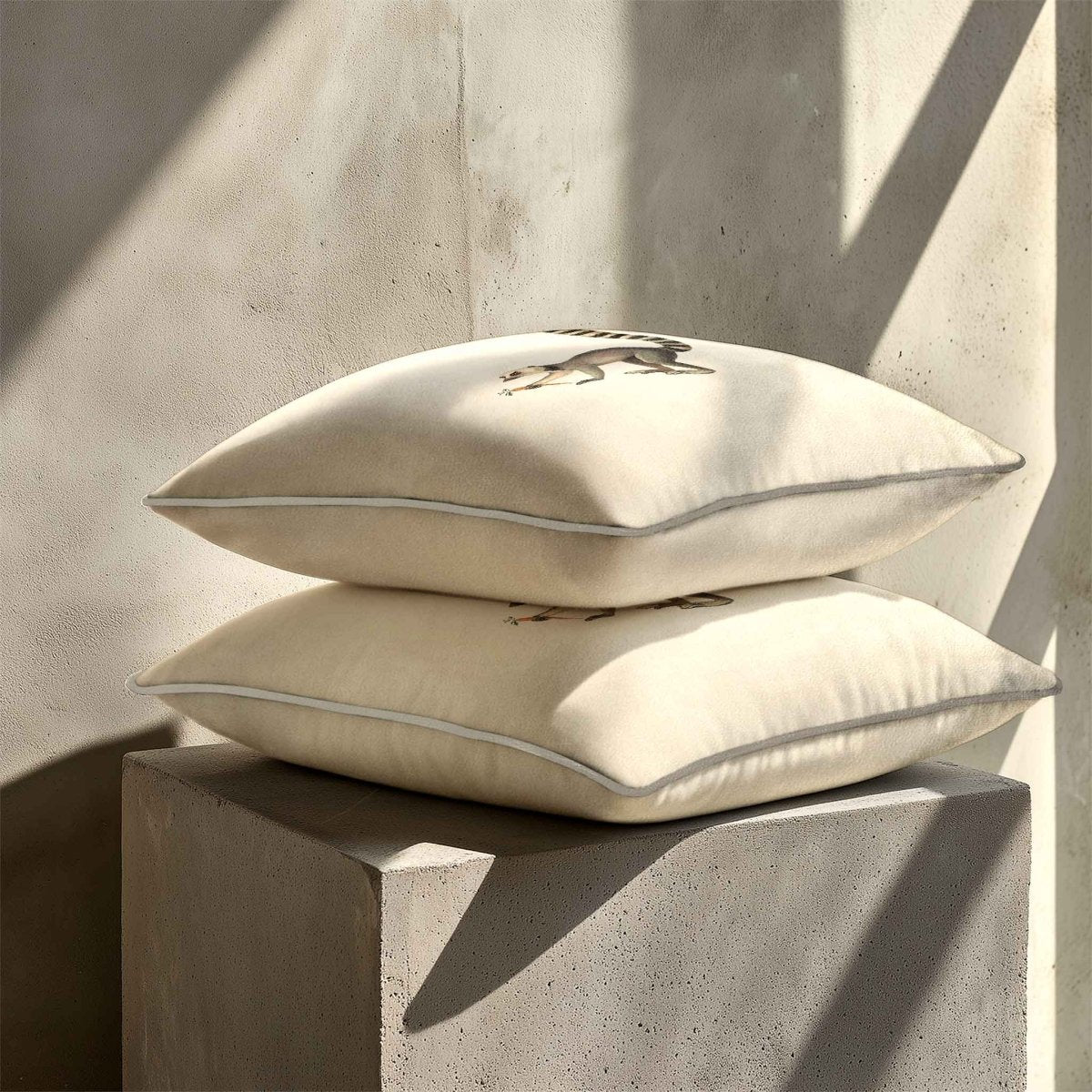 Lemur | Sustainable Velvet Cushion - Ivory Cream 40 x 40 cm Standard by Izabela Peters