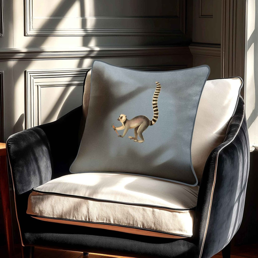 Lemur | Sustainable Velvet Cushion - French Grey 40 x 40 cm Standard by Izabela Peters
