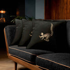 Lemur | Sustainable Velvet Cushion - Charcoal 40 x 40 cm Standard by Izabela Peters