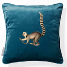 Lemur | Sustainable Velvet Cushion - Teal 40 x 40 cm Piped by Izabela Peters