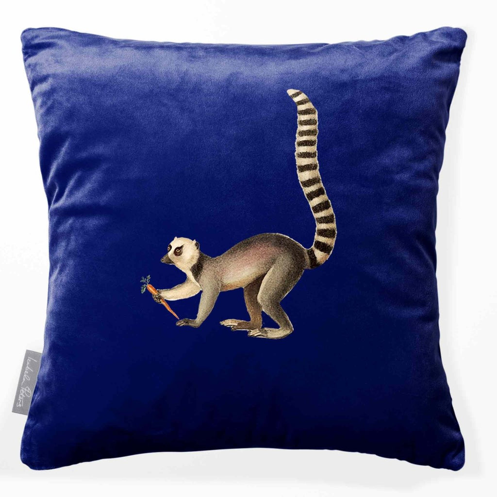 Lemur | Sustainable Velvet Cushion - Midnight 40 x 40 cm Smooth by Izabela Peters
