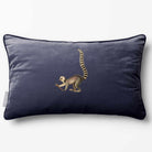 Lemur | Sustainable Velvet Rectangle Cushion - Graphite 50 x 30 cm Piped by Izabela Peters