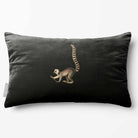 Lemur | Sustainable Velvet Rectangle Cushion - Charcoal 50 x 30 cm Standard by Izabela Peters