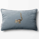 Lemur | Sustainable Velvet Rectangle Cushion - French Grey 50 x 30 cm Piped by Izabela Peters