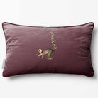 Lemur | Sustainable Velvet Rectangle Cushion - Italian Grape 50 x 30 cm Piped by Izabela Peters