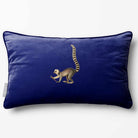 Lemur | Sustainable Velvet Rectangle Cushion - Midnight 50 x 30 cm Piped by Izabela Peters