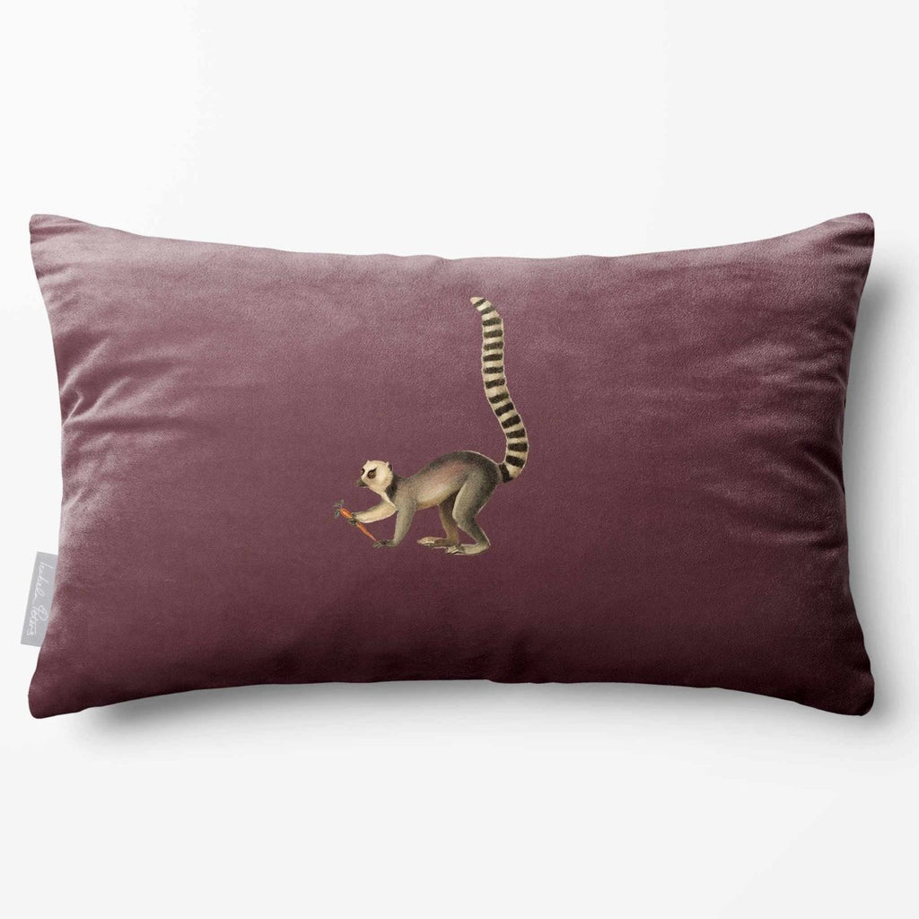 Lemur | Sustainable Velvet Rectangle Cushion - Italian Grape 50 x 30 cm Standard by Izabela Peters