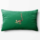 Lemur | Sustainable Velvet Rectangle Cushion - Emerald Green 50 x 30 cm Standard by Izabela Peters